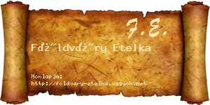 Földváry Etelka névjegykártya